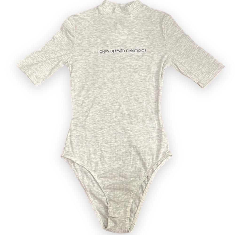 Divided H&M graphic rib knit bodysuit small NWT